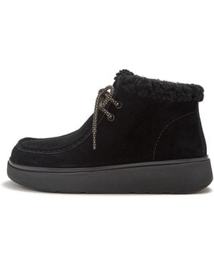 Fitflop Gen-Ff Shearling Boots Suede/Fur, Size: Uk - Black