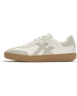 Fitflop The Dash T-Toe Leather/Suede Trainers - White