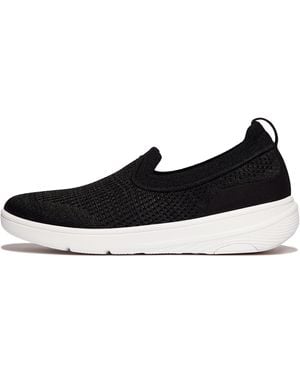 Fitflop Women Super-q Knit Slip-ons Webbing Polyester/microfibre - Black