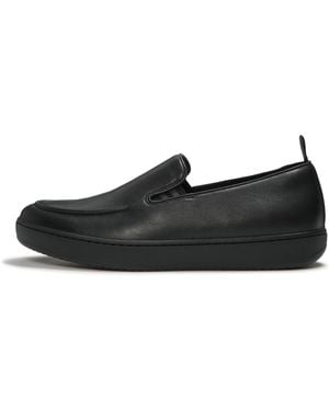Fitflop Craft-Q Leather Moc Loafers - Black