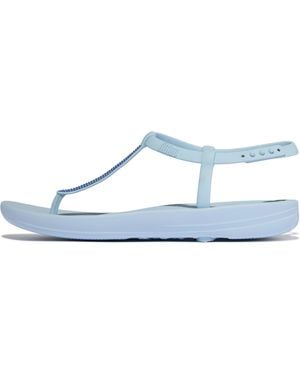 Fitflop Iqushion Splash Sparkle T-Bar Sandals Tpu - Blue