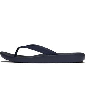 Fitflop Iqushion Textured-Strap Flip-Flops - Blue