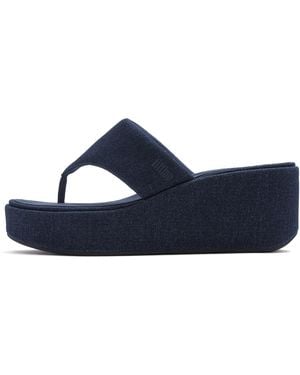 Fitflop Platfforms Wedge Toe-Post Sandals - Blue