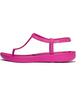 Fitflop Iqushion Splash T-Bar Sandals Tpu - Pink