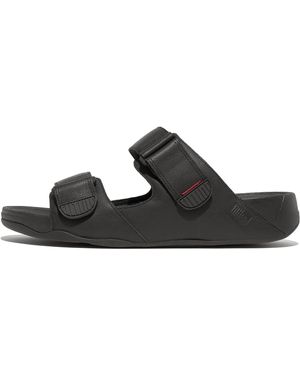 Fitflop Gogh Moc Adjustable Leather Slides - Black