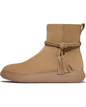 Fitflop Iq-Comff Tassel Suede Short Boots - Brown