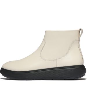 Fitflop Iq-Comff Leather Zip Ankle Boots - Natural