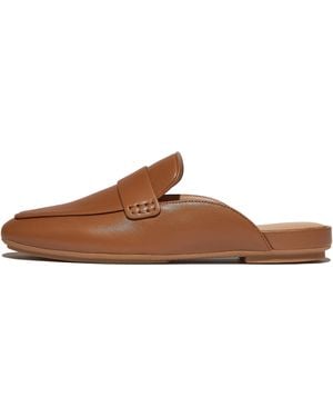Fitflop Delicato Soft Leather Mules, Markdown - Brown