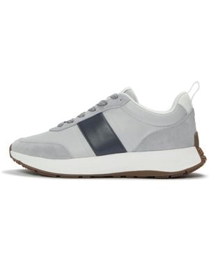 Fitflop F-Mode Flow Leather/Suede Trainers Suede/Leather - White