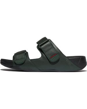Fitflop Gogh Moc Adjustable Leather Slides - Black
