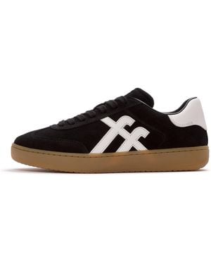 Fitflop The Dash T-Toe Suede Trainers Suede/Leather - Black