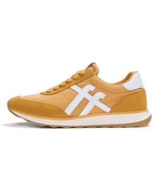 Fitflop Retro-Q Ff Fabric/Suede Trainers - Natural