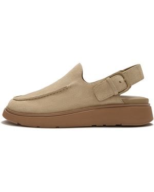 Fitflop Gen-Ff Suede Back-Strap Mules, Cappuccino, Size: Uk - Brown