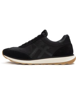Fitflop Retro-Q Ff Fabric/Suede Trainers - Black