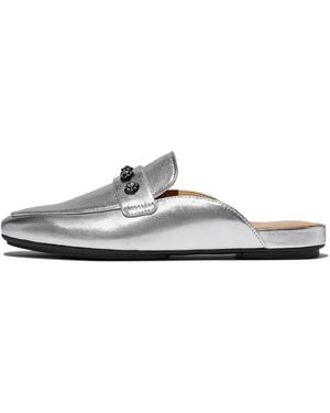 Fitflop Women Delicato Crystal-cluster Metallic-leather Mules, Markdown - White