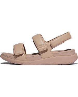 Fitflop Women F-mode Go Adjustable Back-strap Sandals Faux Leather Pu, Markdown - Natural