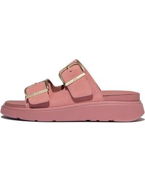 Fitflop Gen-Ff Buckle Two-Bar Suede Slides - Pink