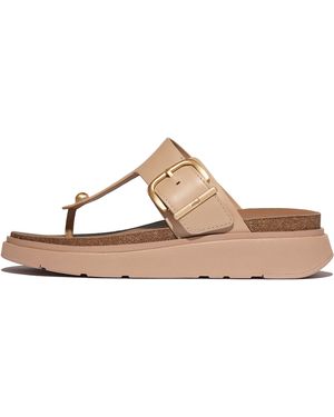 Fitflop Women Gen-ff Buckle Leather Toe-post Sandals, Markdown - Brown