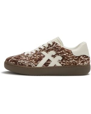 Fitflop The Dash Ff Leather Pony-Hair Trainers, Size: Uk - Brown