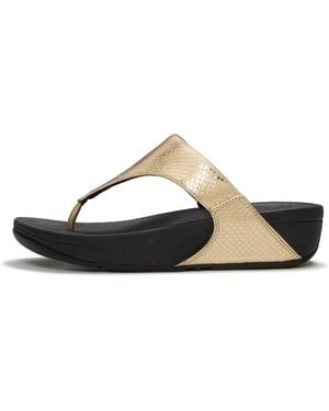 Fitflop Lulu Leather Toe-Post Sandals, Platino, Size: Uk - Brown