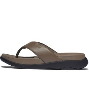 Fitflop F-mode Go Mens Toe-post Sandals Pu, Markdown - Brown