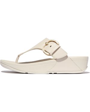 Fitflop Women Lulu Resin-buckle Leather Toe-post Sandals, Markdown - White