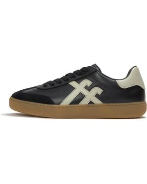 Fitflop The Dash T-Toe Leather Trainers Leather/Pu - Black