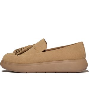 Fitflop Iq-Comff Tassel Suede Loafers - Natural