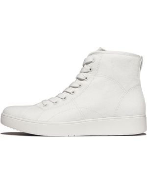 Fitflop Rally Canvas Mid-Top Trainers - White