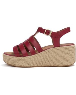 Fitflop Platfforms Espadrille Leather Fisherman Wedge Sandals - Brown