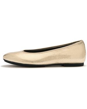 Fitflop Delicato Metallic Ballerinas Leather/Pu, Platino, Size: Uk - Natural