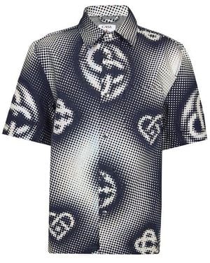 CASABLANCA Short Sleeve Bowling Shirt - Blue