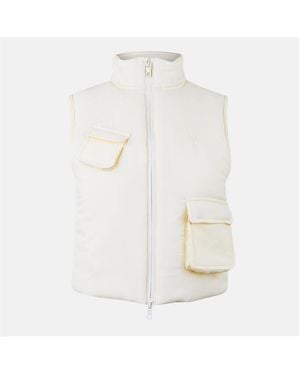 Represent Revolver Stand Collar Full Zip Gilet - White