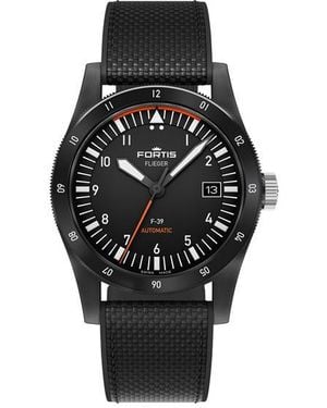 Fortis Flieger Swiss Automatic Stainless Steel Water Resistant Auto Analogue Watch - Black