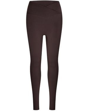 The Couture Club Sculpting Stretch Crossover Leggings - Brown