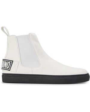 Moschino Flat Ankle Boots - White