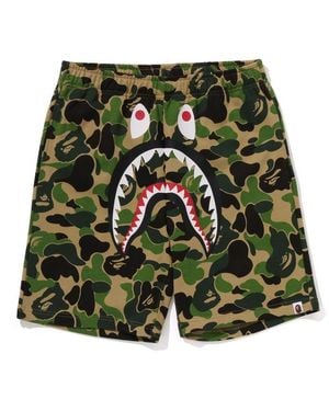 A Bathing Ape Shark Fleece Jogger Shorts - Green