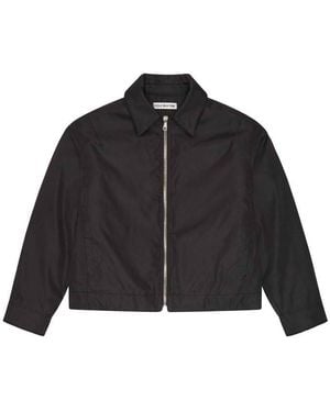 Cole Buxton Italian Long Sleeve Stand Collar Overshirt - Black
