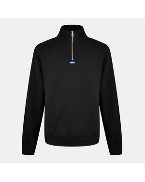 HUGO Kneeler Quarter Zip Sweatshirt - Black
