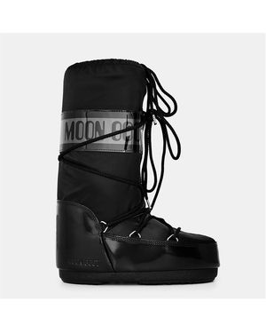 Moon Boot Icon Glance Satin Boots - Black