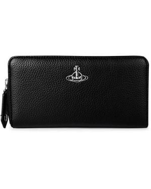 Vivienne Westwood Zip Around Logo Wallet - Black