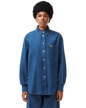 Lacoste Long-Sleeve Denim Shirt - Blue