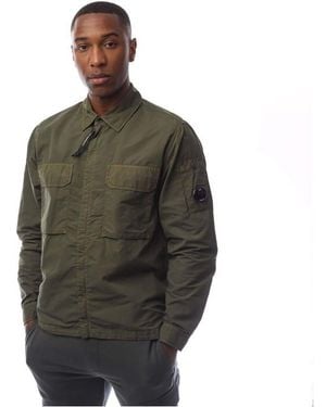 C.P. Company Flatt Nylon Lens Overshirt - Green