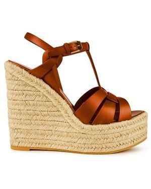 Saint Laurent Tribute Espadrilles Wedge - Brown