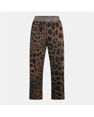 Aries Leopard Closed Hem Fleece Joggers - Grey