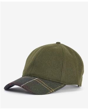 Barbour Roker Wool Mix Tartan Visor Cap - Green
