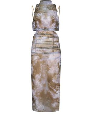Off-White c/o Virgil Abloh Screen Printed Bodycon Dress - Purple