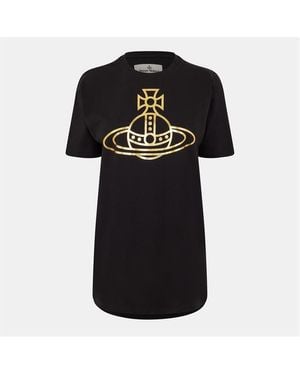Vivienne Westwood Viv Orb Foil Tee - Black