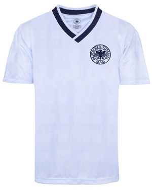 Score Draw West Germany 1984 Home Retro Shirt - Blue