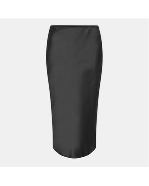 JOSEPH Isaak Silk Satin Skirt - Grey